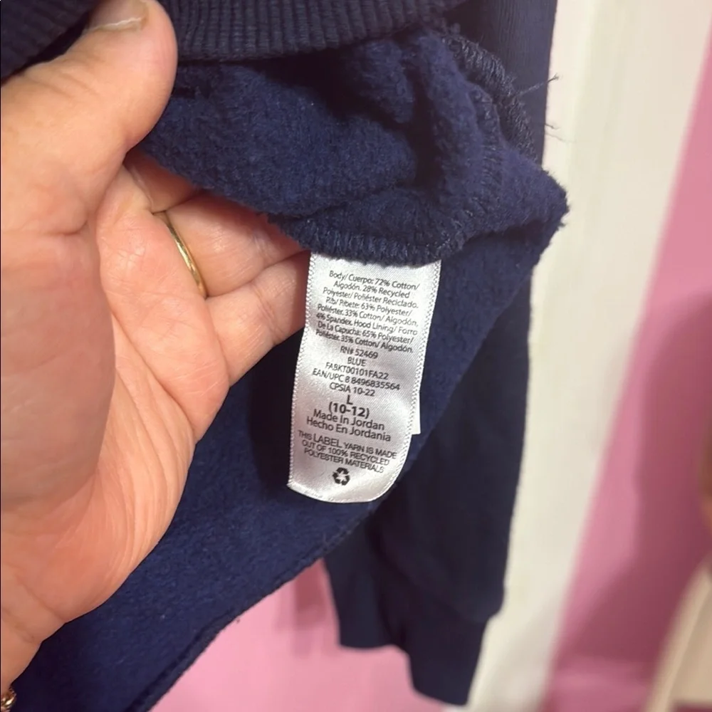 Kids Navy Blue Hoodie Size L 10/12